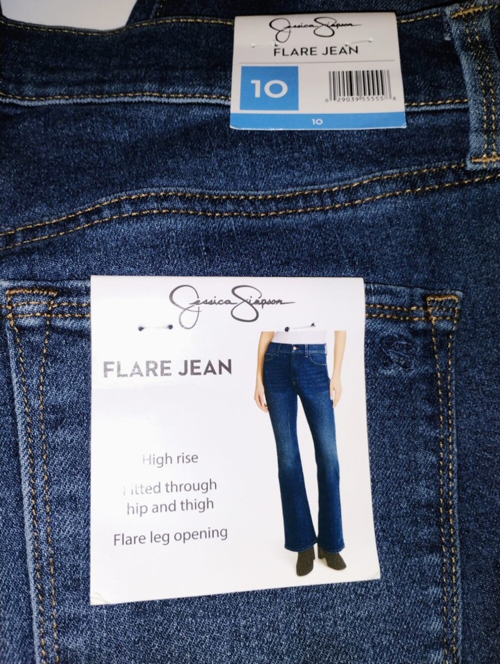 Jessica Simpson Women's Blue Flare Jeans with High Rise New Size 10 - Picture 2 of 5